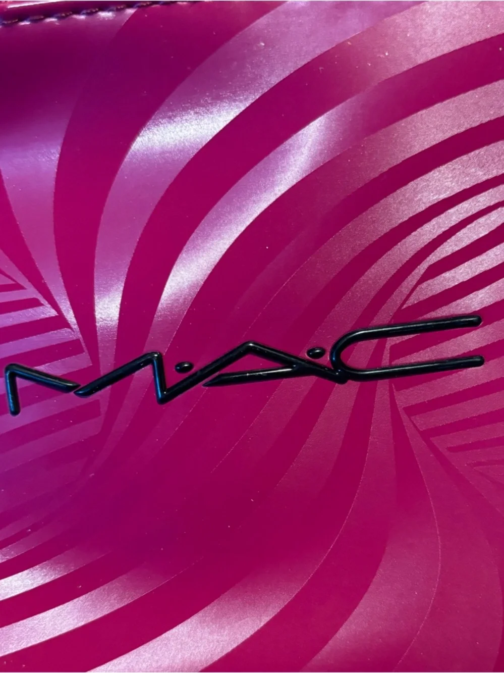 MAC Cosmetics Magenta Pink Swirl Print Cosmetic Bag